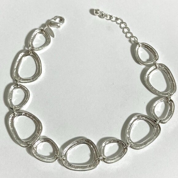 1980s Avon Silver Tone Circle Link Adjustable Bracelet Jewelry 9.25” SAQ Vintage - Picture 5 of 5